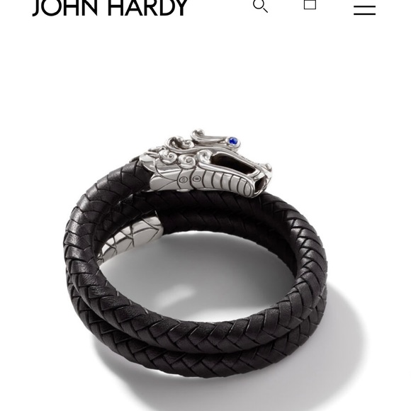 John Hardy Legends Naga Leather Coil Bracelet - Picture 4 of 15